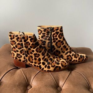 J. Crew leopard ankle boots